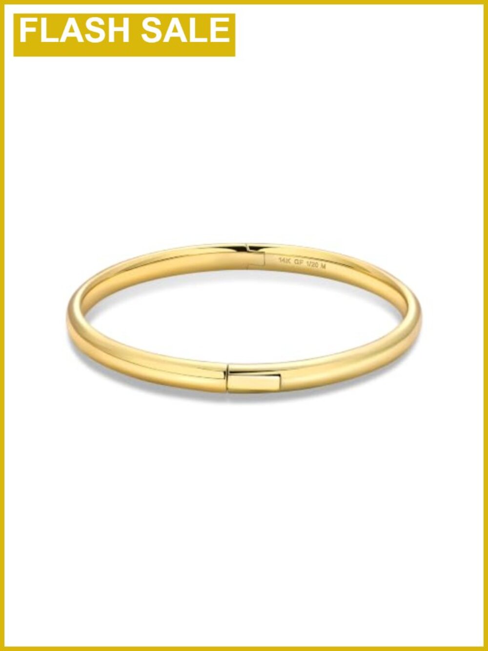 14k Gold Filled Oval Bangle with Snap-Clasp - Minimalist Cuff Bracelet